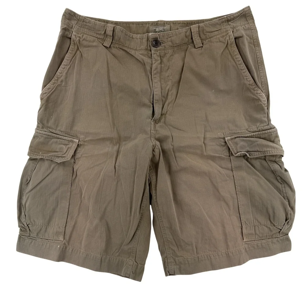 Banana Republic Cargo Shorts Mens 38 Brown Cotton 11 Inseam Utility Y2K Surplus